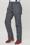 Купить Полукомбинезон брюки горнолыжные женские big size темно-серого цвета 66413TC, фото 6