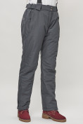 Купить Полукомбинезон брюки горнолыжные женские big size темно-серого цвета 66413TC, фото 7