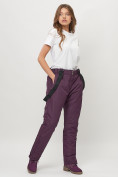 Купить Полукомбинезон брюки горнолыжные женские big size темно-фиолетового цвета 66413TF, фото 3