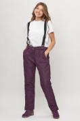 Купить Полукомбинезон брюки горнолыжные женские big size темно-фиолетового цвета 66413TF, фото 5