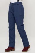 Купить Полукомбинезон брюки горнолыжные женские big size темно-синего цвета 66413TS, фото 5