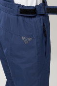 Купить Полукомбинезон брюки горнолыжные женские big size темно-синего цвета 66413TS, фото 9