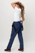 Купить Полукомбинезон брюки горнолыжные женские big size темно-синего цвета 66413TS, фото 15