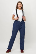 Купить Полукомбинезон брюки горнолыжные женские big size темно-синего цвета 66413TS, фото 2