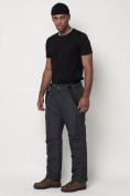 Купить Полукомбинезон брюки горнолыжные мужские темно-серого цвета 66414TC, фото 2