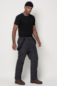 Купить Полукомбинезон брюки горнолыжные мужские темно-серого цвета 66414TC, фото 3