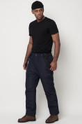 Купить Полукомбинезон брюки горнолыжные мужские темно-синего цвета 66414TS, фото 2