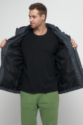 Купить Куртка спортивная мужская с капюшоном темно-серого цвета 6652TC, фото 13