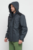 Купить Куртка спортивная мужская с капюшоном темно-серого цвета 6652TC, фото 15