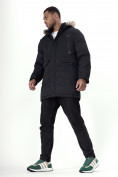 Купить Парка мужская зимняя с мехом черного цвета 6662Ch, фото 10