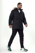 Купить Парка мужская зимняя с мехом черного цвета 6662Ch, фото 11