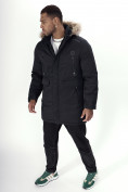 Купить Парка мужская зимняя с мехом черного цвета 6662Ch, фото 13