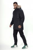 Купить Парка мужская зимняя с мехом черного цвета 6662Ch, фото 2