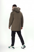 Купить Парка мужская зимняя с мехом цвета хаки 6662Kh, фото 19