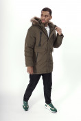 Купить Парка мужская зимняя с мехом цвета хаки 6662Kh, фото 25