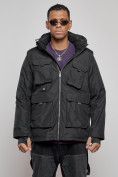 Купить Куртка - жилетка трансформер с подогревом 2 в 1 мужская зимняя черного цвета 6668Ch