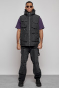 Купить Куртка - жилетка трансформер с подогревом 2 в 1 мужская зимняя черного цвета 6668Ch, фото 12