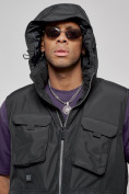 Купить Куртка - жилетка трансформер с подогревом 2 в 1 мужская зимняя черного цвета 6668Ch, фото 16