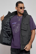 Купить Куртка - жилетка трансформер с подогревом 2 в 1 мужская зимняя черного цвета 6668Ch, фото 20