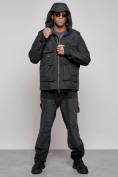 Купить Куртка - жилетка трансформер с подогревом 2 в 1 мужская зимняя черного цвета 6668Ch, фото 30