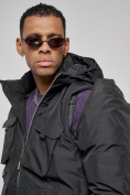 Купить Куртка - жилетка трансформер с подогревом 2 в 1 мужская зимняя черного цвета 6668Ch, фото 9