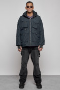 Купить Куртка - жилетка трансформер с подогревом 2 в 1 мужская зимняя темно-синего цвета 6668TS