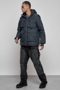 Купить Куртка - жилетка трансформер с подогревом 2 в 1 мужская зимняя темно-синего цвета 6668TS, фото 2