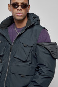 Купить Куртка - жилетка трансформер с подогревом 2 в 1 мужская зимняя темно-синего цвета 6668TS, фото 23