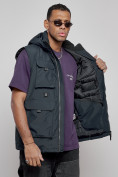Купить Куртка - жилетка трансформер с подогревом 2 в 1 мужская зимняя темно-синего цвета 6668TS, фото 25
