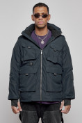 Купить Куртка - жилетка трансформер с подогревом 2 в 1 мужская зимняя темно-синего цвета 6668TS, фото 5
