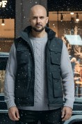 Купить Куртка - жилетка трансформер с подогревом 2 в 1 мужская зимняя темно-синего цвета 6668TS, фото 2