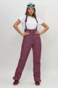 Купить Полукомбинезон брюки горнолыжные женские бордового цвета 66789Bo, фото 2