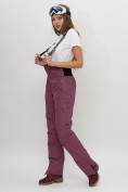 Купить Полукомбинезон брюки горнолыжные женские бордового цвета 66789Bo, фото 3