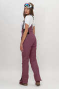 Купить Полукомбинезон брюки горнолыжные женские бордового цвета 66789Bo, фото 5