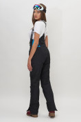 Купить Полукомбинезон брюки горнолыжные женские черного цвета 66789Ch, фото 4