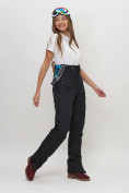 Купить Полукомбинезон брюки горнолыжные женские черного цвета 66789Ch, фото 7