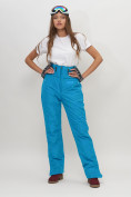 Купить Полукомбинезон брюки горнолыжные женские голубого цвета 66789Gl, фото 6