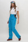 Купить Полукомбинезон брюки горнолыжные женские голубого цвета 66789Gl, фото 7
