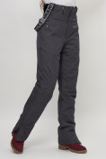 Купить Полукомбинезон брюки горнолыжные женские темно-серого цвета 66789TC, фото 15
