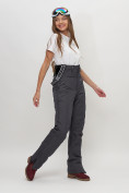 Купить Полукомбинезон брюки горнолыжные женские темно-серого цвета 66789TC, фото 8