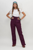 Купить Полукомбинезон брюки горнолыжные женские темно-фиолетового цвета 66789TF, фото 6