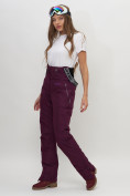 Купить Полукомбинезон брюки горнолыжные женские темно-фиолетового цвета 66789TF, фото 7