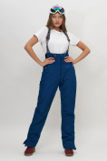 Купить Полукомбинезон брюки горнолыжные женские темно-синего цвета 66789TS, фото 2