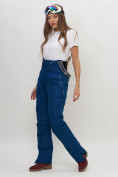 Купить Полукомбинезон брюки горнолыжные женские темно-синего цвета 66789TS, фото 7