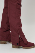 Купить Полукомбинезон брюки горнолыжные женские темно-бордового цвета 66789Tb, фото 12