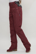 Купить Полукомбинезон брюки горнолыжные женские темно-бордового цвета 66789Tb, фото 14