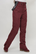 Купить Полукомбинезон брюки горнолыжные женские темно-бордового цвета 66789Tb, фото 15