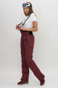 Купить Полукомбинезон брюки горнолыжные женские темно-бордового цвета 66789Tb, фото 3