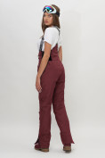 Купить Полукомбинезон брюки горнолыжные женские темно-бордового цвета 66789Tb, фото 5