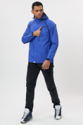 Купить Ветровка спортивная с капюшоном мужская синего цвета 671S, фото 3